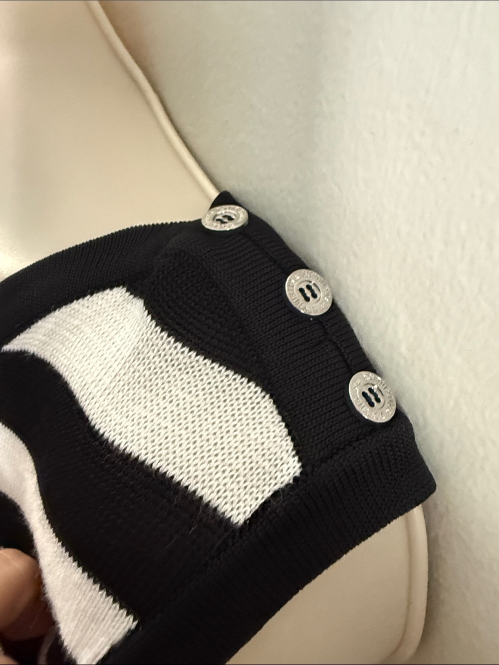 White House Black Market Black & White Striped Sleeveless Knit Top - Picture 6 of 12